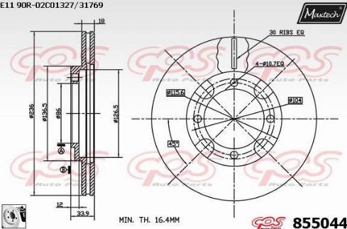 Maxtech 855044.0080 - Discofreno autozon.pro