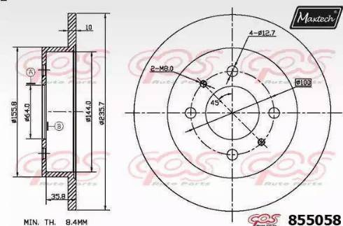 Maxtech 855058.0000 - Discofreno autozon.pro