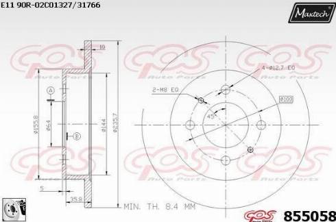 Maxtech 855058.0080 - Discofreno autozon.pro