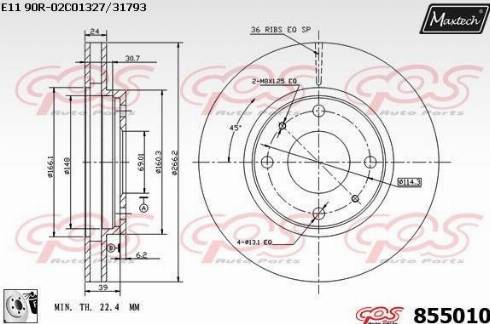 Maxtech 855010.0080 - Discofreno autozon.pro