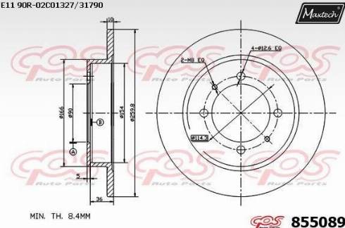 Maxtech 855089.0000 - Discofreno autozon.pro