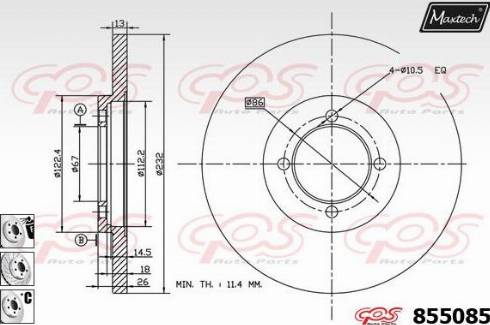 Maxtech 855085.6980 - Discofreno autozon.pro