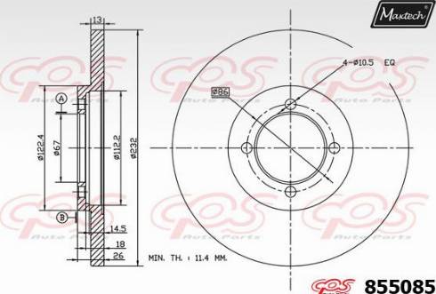 Maxtech 855085.0000 - Discofreno autozon.pro