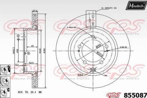 Maxtech 855087.6880 - Discofreno autozon.pro