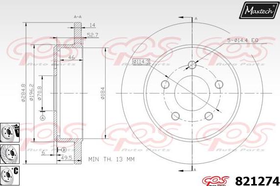 Maxtech 876605 - Tamburo freno autozon.pro