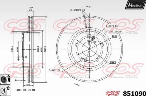 Maxtech 851090.6060 - Discofreno autozon.pro