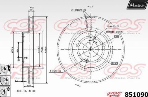 Maxtech 851090.6880 - Discofreno autozon.pro