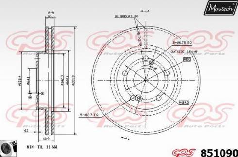 Maxtech 851090.0060 - Discofreno autozon.pro