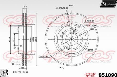 Maxtech 851090.0080 - Discofreno autozon.pro