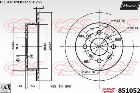 Maxtech 851052.0080 - Discofreno autozon.pro