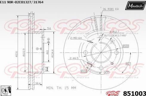 Maxtech 851003.0080 - Discofreno autozon.pro