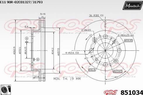 Maxtech 851034.0060 - Discofreno autozon.pro