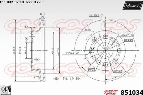 Maxtech 851034.0080 - Discofreno autozon.pro