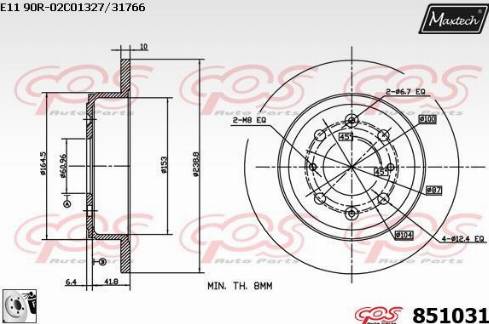 Maxtech 851031.0080 - Discofreno autozon.pro