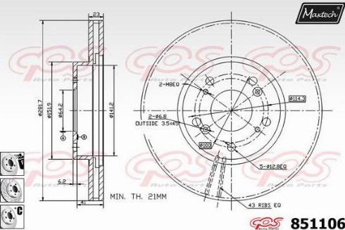 Maxtech 851106.6880 - Discofreno autozon.pro