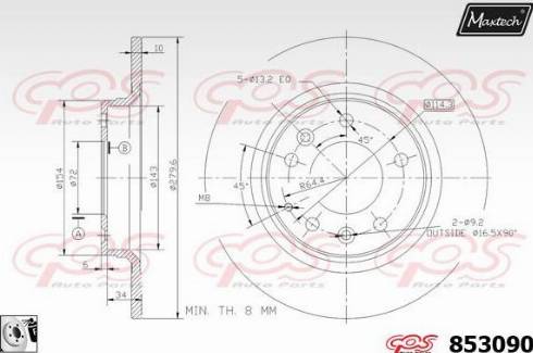 Maxtech 853090.0080 - Discofreno autozon.pro