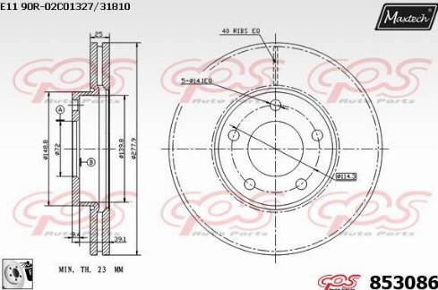 Maxtech 853086.0080 - Discofreno autozon.pro