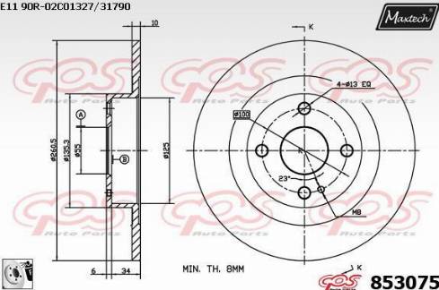 Maxtech 853075.0080 - Discofreno autozon.pro