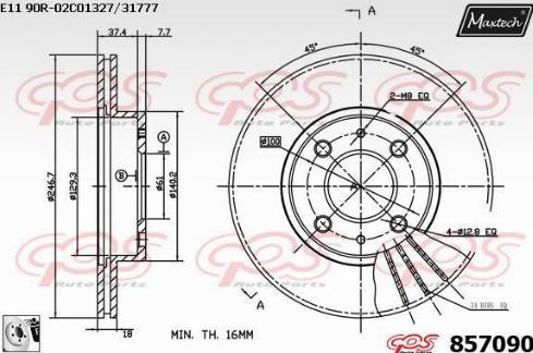 Maxtech 857090.0080 - Discofreno autozon.pro