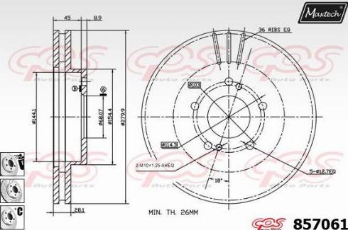 Maxtech 857061.6980 - Discofreno autozon.pro