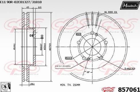 Maxtech 857061.0080 - Discofreno autozon.pro