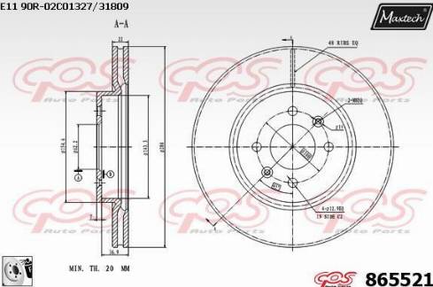 Maxtech 865521.0080 - Discofreno autozon.pro