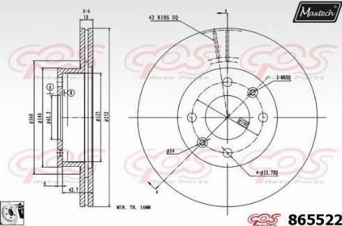 Maxtech 865522.0080 - Discofreno autozon.pro