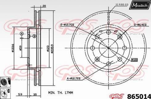 Maxtech 865014.6060 - Discofreno autozon.pro