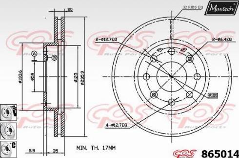 Maxtech 865014.6880 - Discofreno autozon.pro