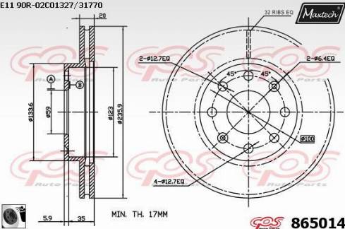 Maxtech 865014.0060 - Discofreno autozon.pro