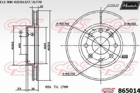 Maxtech 865014.0000 - Discofreno autozon.pro