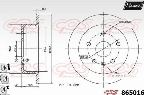 Maxtech 865016.6880 - Discofreno autozon.pro