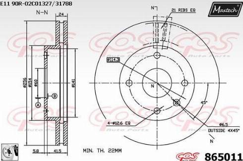 Maxtech 865011.0080 - Discofreno autozon.pro