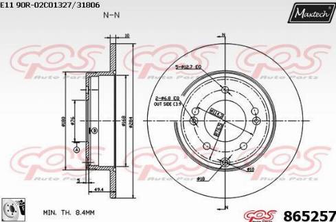 Maxtech 865257.0080 - Discofreno autozon.pro