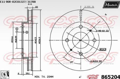 Maxtech 865204.0080 - Discofreno autozon.pro