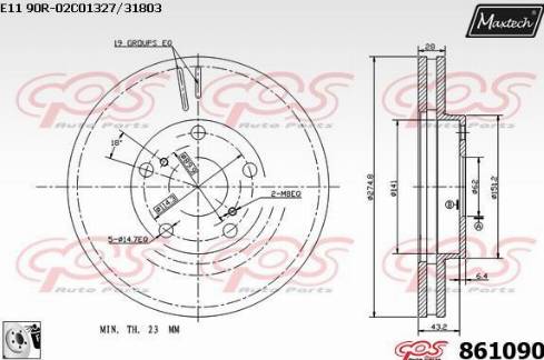 Maxtech 861090.0080 - Discofreno autozon.pro