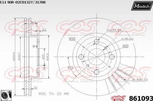 Maxtech 861093.0060 - Discofreno autozon.pro