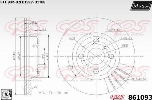 Maxtech 861093.0080 - Discofreno autozon.pro