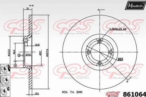 Maxtech 861064.6880 - Discofreno autozon.pro