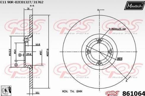 Maxtech 861064.0080 - Discofreno autozon.pro