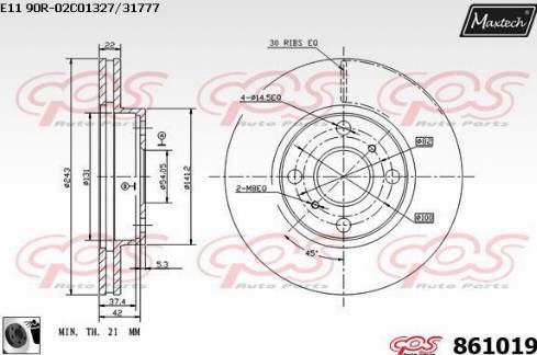 Maxtech 861019.0060 - Discofreno autozon.pro