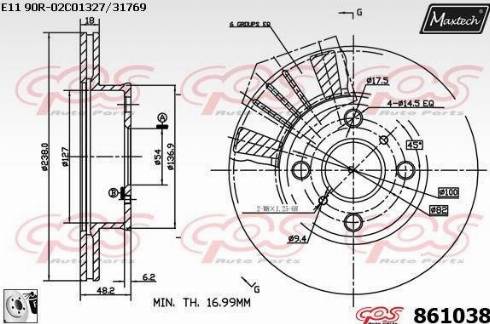 Maxtech 861038.0080 - Discofreno autozon.pro