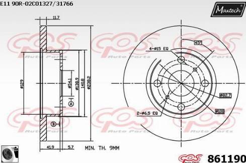 Maxtech 861190.0060 - Discofreno autozon.pro