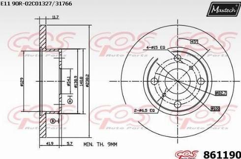 Maxtech 861190.0000 - Discofreno autozon.pro