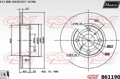 Maxtech 861190.0080 - Discofreno autozon.pro