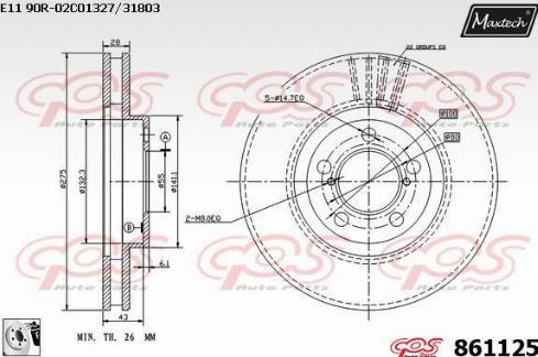 Maxtech 861125.0080 - Discofreno autozon.pro