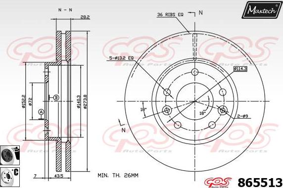 Maxtech 861350 - Discofreno autozon.pro