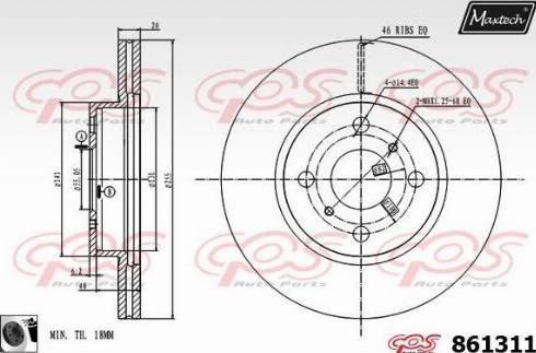 Maxtech 861311.0060 - Discofreno autozon.pro