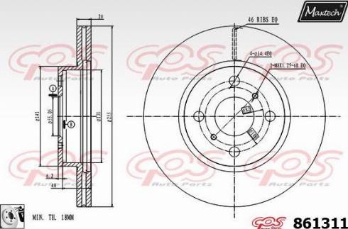 Maxtech 861311.0080 - Discofreno autozon.pro