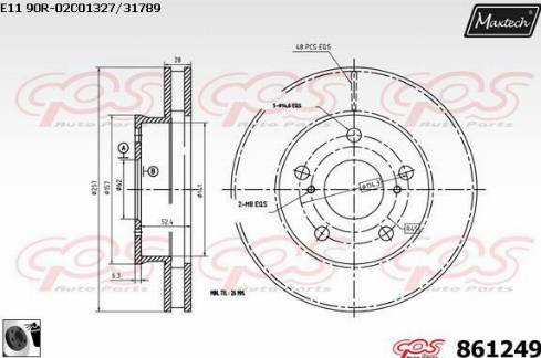 Maxtech 861249.0060 - Discofreno autozon.pro